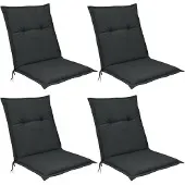 Beautissu 4er Set Niedriglehner Auflagen Base NL, 100x50cm, Graphit