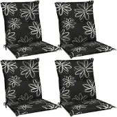 Beautissu Flores Niedriglehner 4er 100x50 cm schwarz mit Blumen