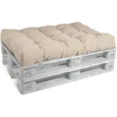 Beautissu Sitzkissen Palettenkissen Outdoor Eco Style, 120x80cm, Beige
