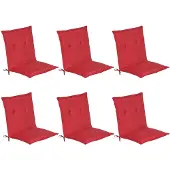 Beautissu 6er Set Niedriglehner Auflage Gartenstuhl Loft NL, 100x50x6cm, Rot