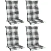 Beautissu 4er Set Hochlehner Auflagen Set 120x50 cm Polster Mintgrün Kariert