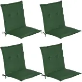 Beautissu 4er Set Niedriglehner Auflage Loft NL, 100x50x6cm, Dunkelgrün