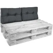 Beautissu 2X Rückenkissen Palettenkissen Outdoor Eco Style, 60x40cm, Grau