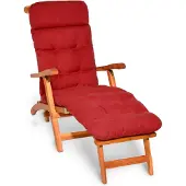 Beautissu Bequeme Liegenauflage Deckchair, 200x50x8 cm, Rot