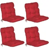 Beautissu Flair NL Niedriglehner Auflage, 100x50x8cm, Rot, 4er Set, Outdoor