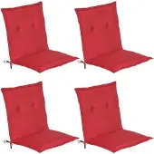 Beautissu 4er Set Niedriglehner Auflage Gartenstuhl Loft NL, 100x50x6cm, Rot
