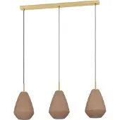 Eglo Hängelampe Caprarola, 3-flammige Pendelleuchte über Esstisch, Esszimmerlampe aus satiniertem Glas und Metall, Hängeleuchte mit E27 Fassung, 90 cm