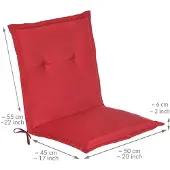 Beautissu Niedriglehner Auflage Gartenstuhl Loft NL, 100x50x6cm, Rot