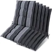 Beautissu 6er Set Sun-NL Niederlehner Auflage 105x50x8cm Anthrazit-Gestreift