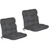 Beautissu 2er Set Niedriglehner Auflagen Set Flair NL, 100x50x8cm, Graphitgrau