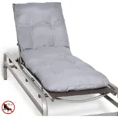 Beautissu Auflage Sonnenliege Deckchair Flair RL, 190x60x8 cm, Hellgrau