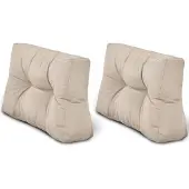 Beautissu 2X Rückenkissen Palettenkissen Outdoor Eco Style, 60x40cm, Beige