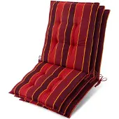 Beautissu 3er Set Sun-NL Niederlehner Auflage 100x50x8cm Rot-Gestreift