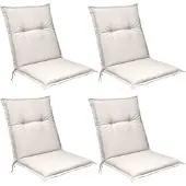 Beautissu 4er Set Niedriglehner Auflagen Base NL, 100x50cm, Natur