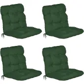 Beautissu 4er Set Niedriglehner Auflagen Set Flair NL, 100x50x8cm, Dunkelgrün