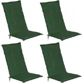 Beautissu 4er Set Gartenstuhlauflage Loft HL Dunkelgrün, 120x50x6cm