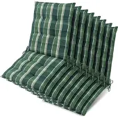 Beautissu 8er Set Sun-NL Niederlehner Auflage 105x50x8cm Grün-Kariert