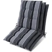 Beautissu 3er Set Sun-NL Niederlehner Auflage 100x50x8cm Anthrazit-Gestreift
