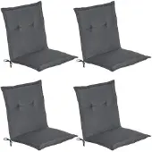 Beautissu 4er Set Niedriglehner Auflage Loft NL, 100x50x6cm, Graphitgrau