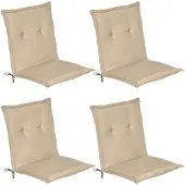 Beautissu 4er Set Niedriglehner Auflage Gartenstuhl Loft NL, 100x50x6cm, Natur
