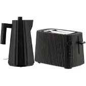 Alessi Plissé Bundle Elektrischer Wasserkocher und Toaster schwarz
