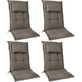 Beautissu 4x Premium Hochlehnerauflage 120x50x7cm, Taupe