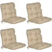 Beautissu 4er Set Niedriglehner Auflagen Set Flair NL, 100x50x8cm, Natur