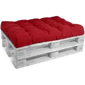 Beautissu Sitzkissen Palettenkissen Outdoor Eco Style, 120x80cm, Rot