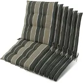 Beautissu 6er Set Sun-NL Niederlehner Auflage 105x50x8cm Grün-Gestreift