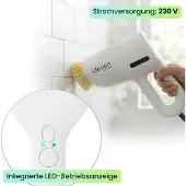 Ideoon Profi 3in1 Dampfreiniger & Dampfbesen 1200W – In 15s startklar – Rotierende Bürsten gegen Bakterien ohne Chemie – Für Boden, Bad, Fugen & Polster