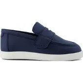 Toms Oliver, flache Loafer, marineblaues Nubuk-PU, Größe 9 UK (Kinder)