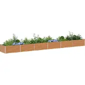 vidaXL Hochbeet Hellbraun 600 x 80 x 45 cm Verzinkter Stahl