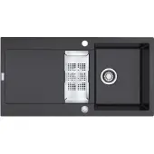 Franke Spüle MARIS MRG 651 ONYX mit Druckknopfventil und Abtropfbecken / Ausschnittmaß 950 x 480 mm