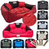 AIO Factory Hundebett KINGDOG Laufstall 130x105 cm personalisiert wasserdicht rot