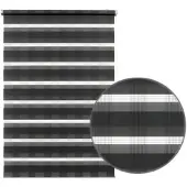 Gardinia EasyFix Doppelrollo ohne Bohren Karo anthrazit 75x150 cm inkl. Klemmträger