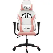 vidaXL Gaming-Stuhl Weiß und Rosa Kunstleder