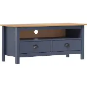 vidaXL TV-Schrank Hill Grau 110x40x47 cm Kiefer Massivholz