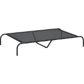 vidaXL Hundebett Erhöht Schwarz 130x80x20 cm Textilene und Stahl