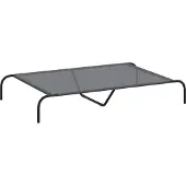 vidaXL Hundebett Erhöht Grau 130x80x20 cm Textilene und Stahl