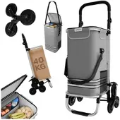 24MOVE Einkaufstrolley ALEGRE 3in1 Trolley faltbarer Einkaufswagen mit Kühlfach, grau