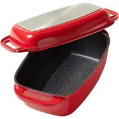 Stoneline Bräter Schmortopf Rot 40x22 cm | mit Deckel