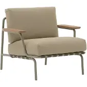 Muuto - Settle Outdoor Lounge Chair, braun / taupe (Stoff Ribbed Weave 5)