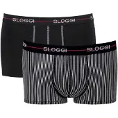 Sloggi Start Hipster Herrenslips 2er-Pack - schwarz & schwarz/weiß gestreift - Größe 2XL