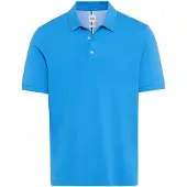 Brax Poloshirt blau kurzarm normale Passform