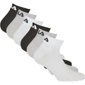 FILA Unisex Quarter Socken, 6er Pack - Kurzsocken, Training, Sport, Logo (2x 3 Paar)