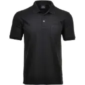 Ragman Herren Poloshirt - Oberteil, Softknit-Polo, Baumwollmischung, Brusttasche, Knopfleiste, kurz, einfarbig Schwarz 7XL