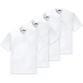 Schiesser Herren American T-Shirt 4er Pack - 1/2 Arm, Unterhemd, V-Ausschnitt