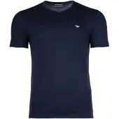 Emporio Armani für Herren. EM000392_AF14132 Set 2 T-Shirts für Zuhause aus elastischem Strick mit marineblauem V-Ausschnitt (M), Heimtextili