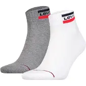 Levi's Unisex 2er Pack Sportsocken - Mid Cut SPRTWR, Logo, einfarbig