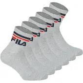 FILA Unisex Socken, 6 Paar Quarter - Kurzsocken, Sport, Logo-Bund, uni